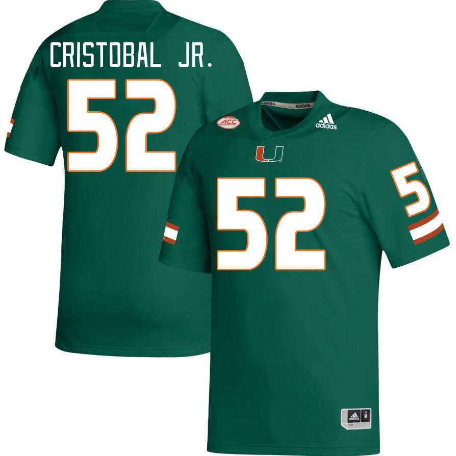 Men #52 Luis Cristobal Jr. Miami Hurricanes College Football Jerseys Stitched Sale-Green
